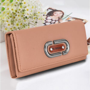 Tan Classic Lock Long Wallet for Women