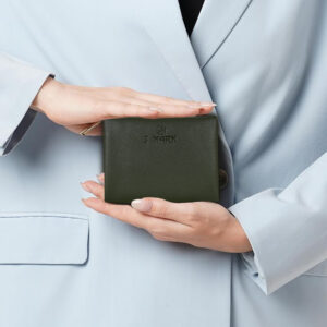 Olive Green Compact Bi-Fold Wallet for Man
