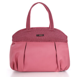 Rose Pink Textured Top-Handle Handbag for Women