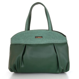 Emerald Green Textured Top-Handle Handbag for Women